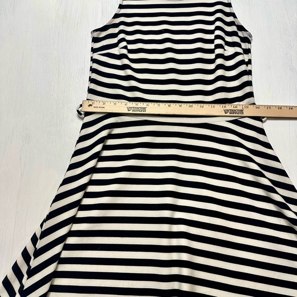 Connection 18 Black & White Striped Sleeveless Fit & Flare Dress Size Large - Picture 3 of 7